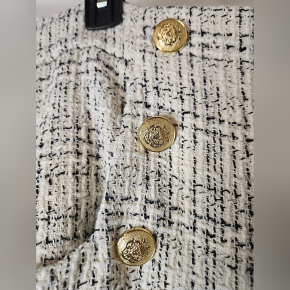 Zara Sam High Rise Plaid Tweed wide leg Culottes Pants - Picture 7 of 8